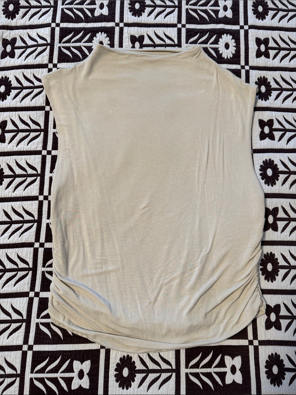 a new day | Cream Sleeveless Boatneck Tank Top